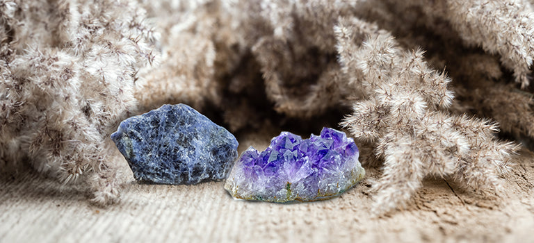 Amethyst and Sodalite Crystal Combination